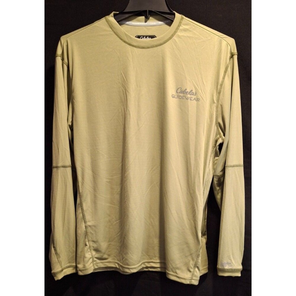 Cabela’s Guidewear Long Sleeve Fishing/Outdoor Shirt UPF 50 Size Large Green